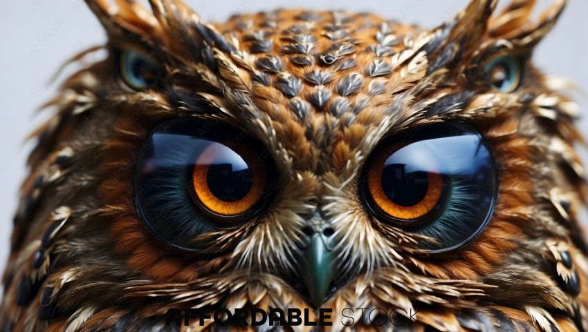 Close-up of a Digital 3D Owl