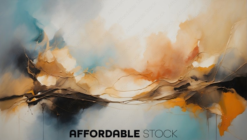 Abstract Artistic Background with Fluid Shapes