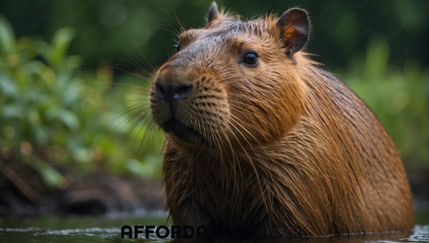 Close-up of Capybara in Water