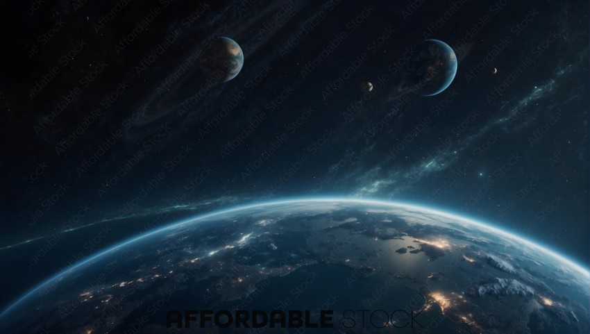 Breathtaking Outer Space View with Planets