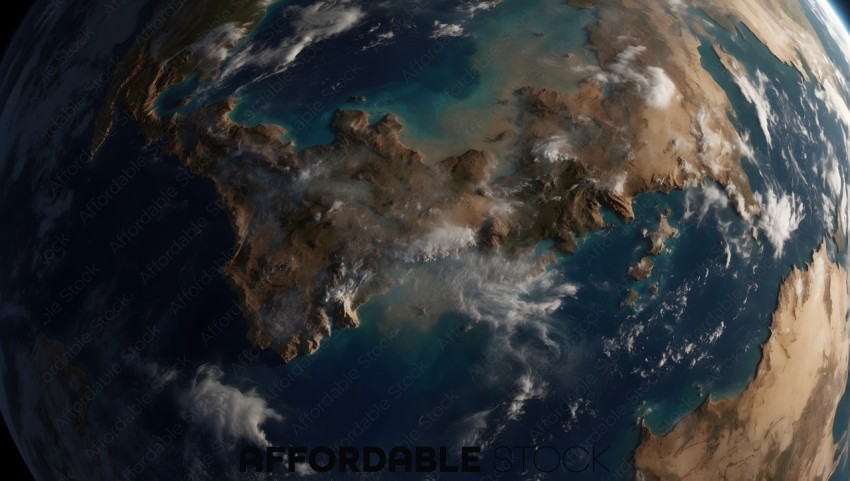 Earth From Space Showcasing Continents