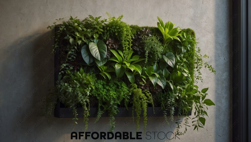 Indoor Vertical Garden on Textured Wall