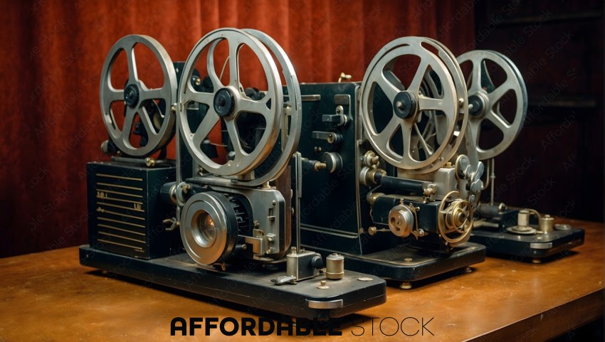 Vintage Film Projector on Table
