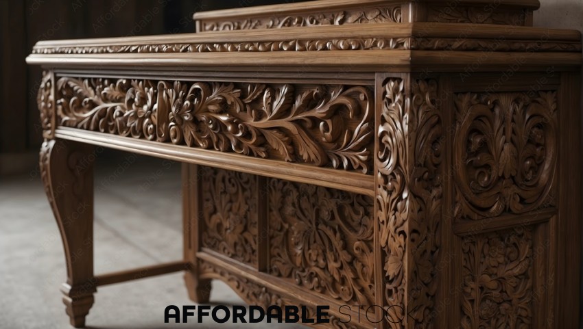 Intricate Wooden Carving Detail