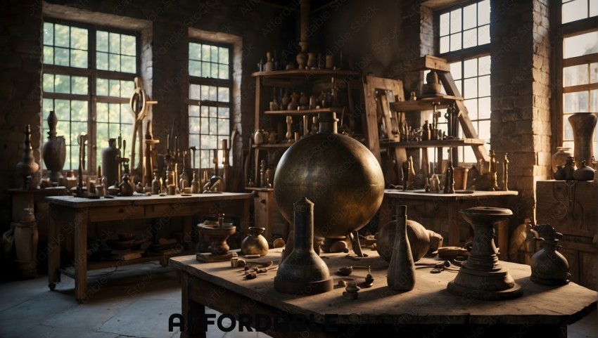 Vintage Alchemist Workshop Interior