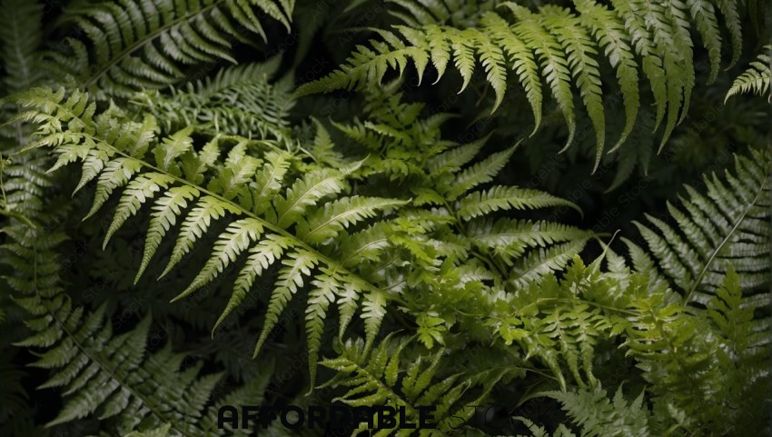 Lush Green Fern Leaves in Natural Setting