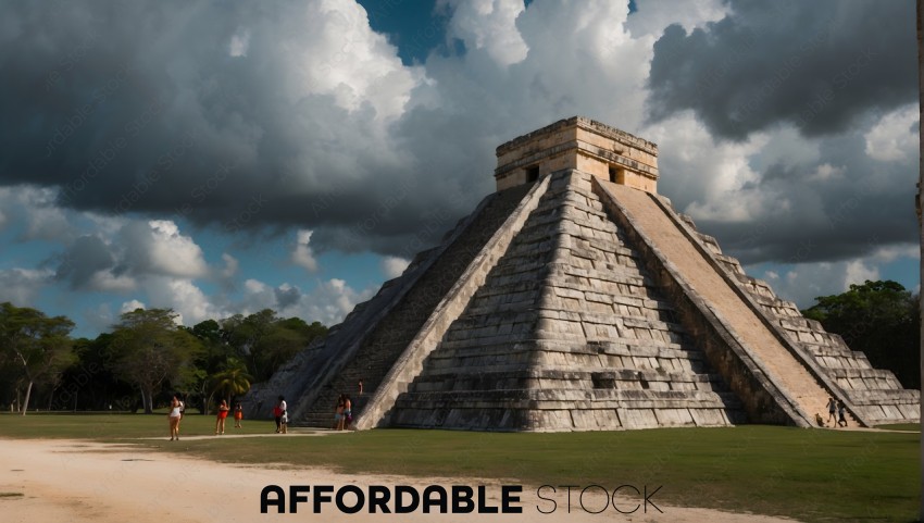 Ancient Mayan Pyramid El Castillo in Chichen Itza