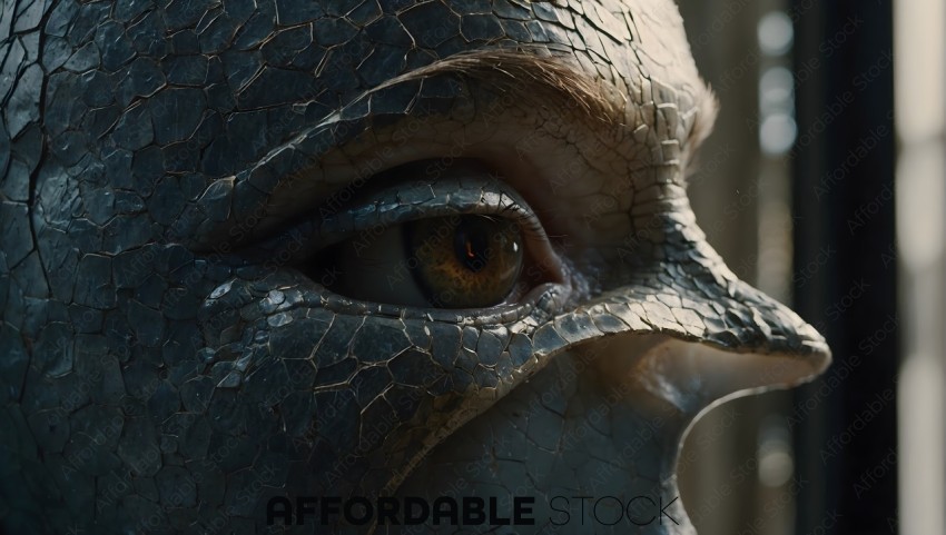 Close-up of a Detailed Reptilian Humanoid Eye