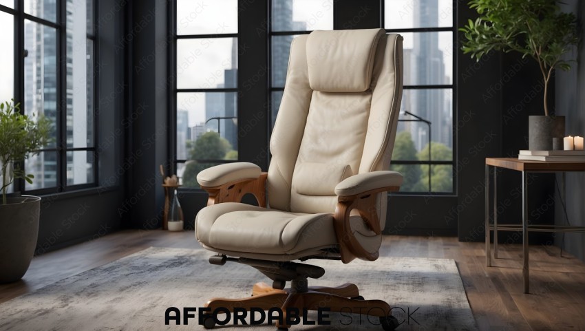 Elegant Office Chair with City View