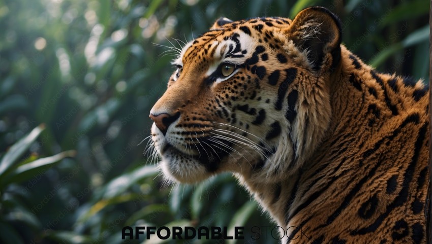 Majestic Tiger Profile in Natural Habitat