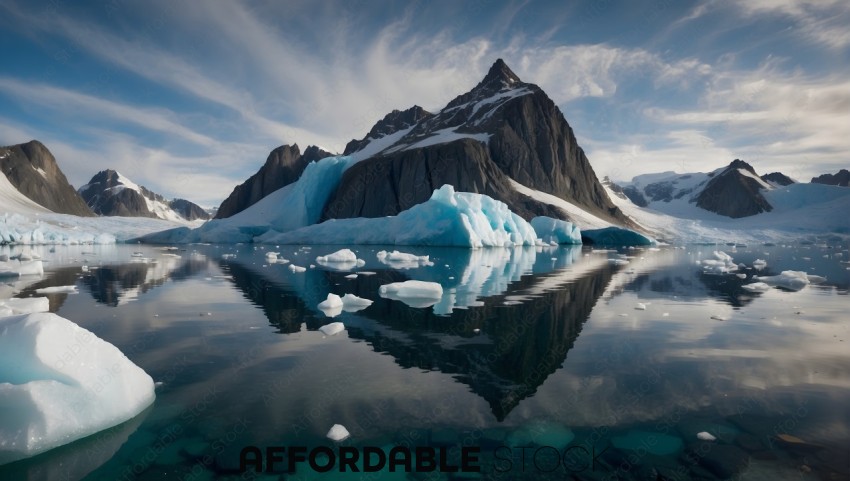 Arctic Mountain Landscape with Reflection