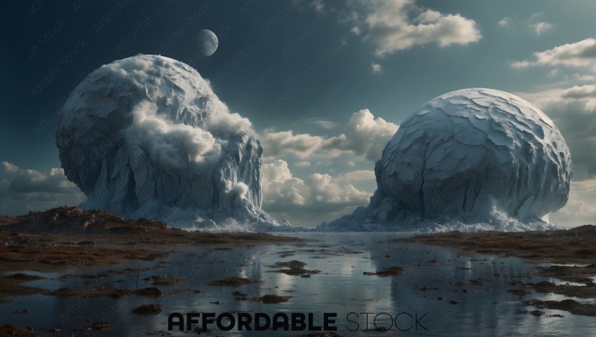 Surreal Iceberg Formation Landscape