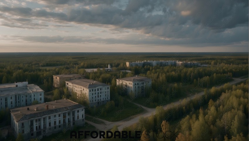 Abandoned Buildings Surrounded by Forest