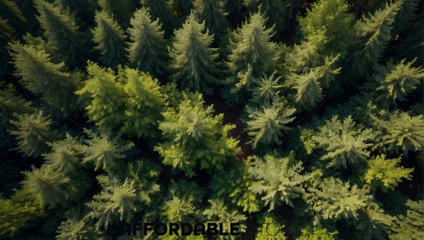 Aerial View of Dense Forest Canopy