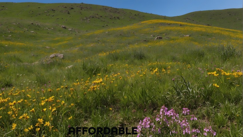 Spring Meadow with Wildflowers