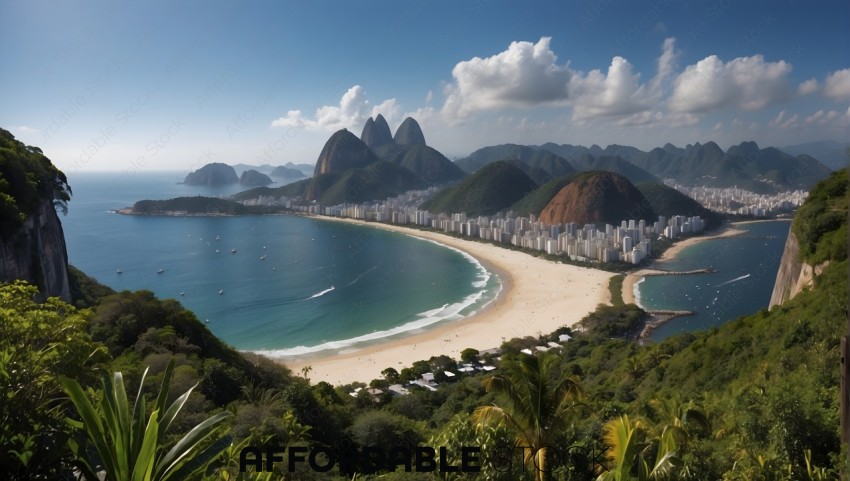 Scenic View of Rio de Janeiro Beach and Mountains