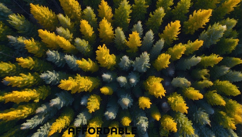 Aerial View of Lush Pine Forest