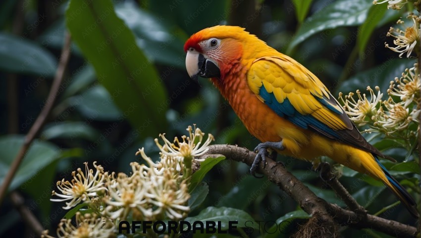 Colorful Macaw Perched on a Branch