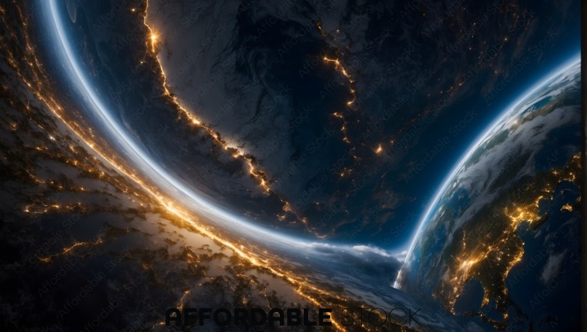 Illuminated Earth Horizon from Space