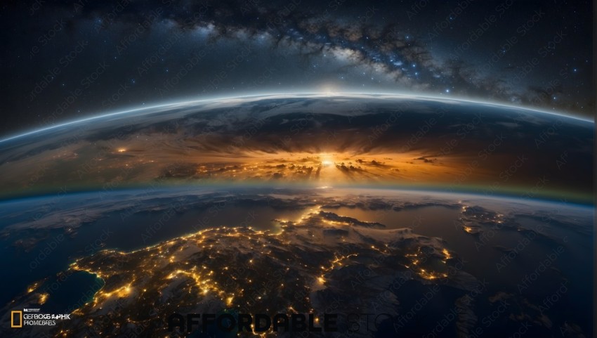 Sunrise Over Earth From Space