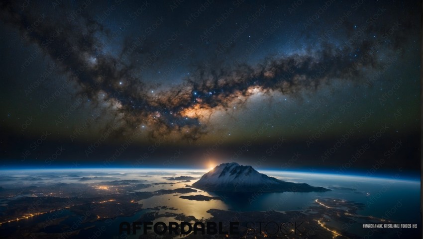 Milky Way over Mountainous Landscape