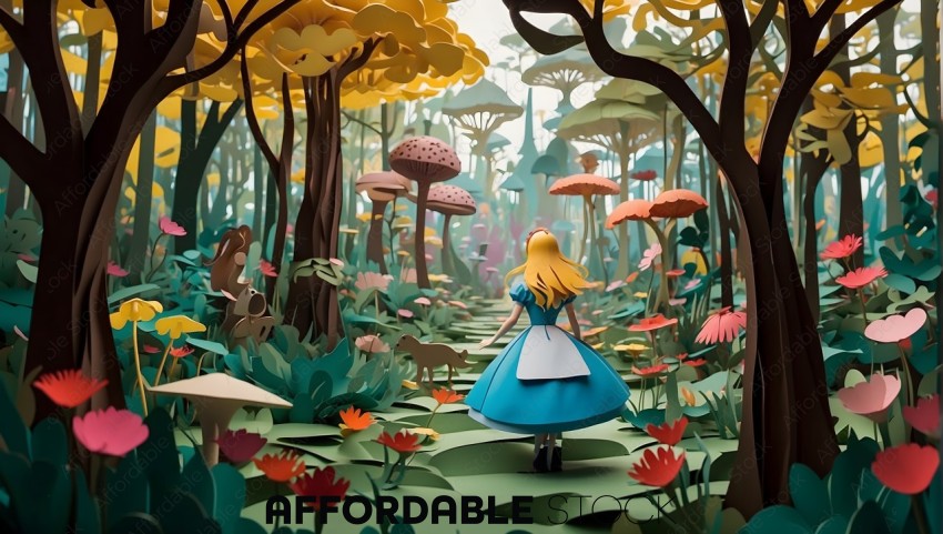 Enchanted Forest Scene with Character