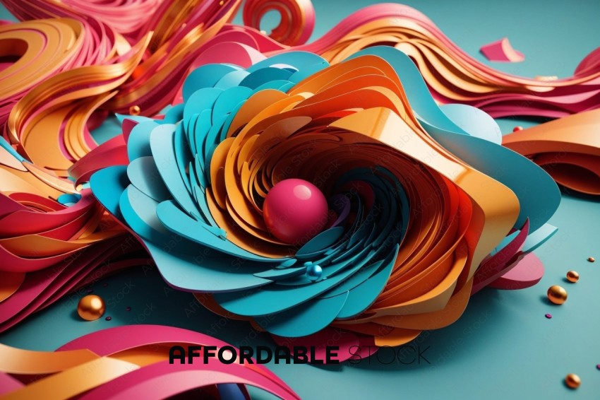 Colorful Abstract 3D Art Composition