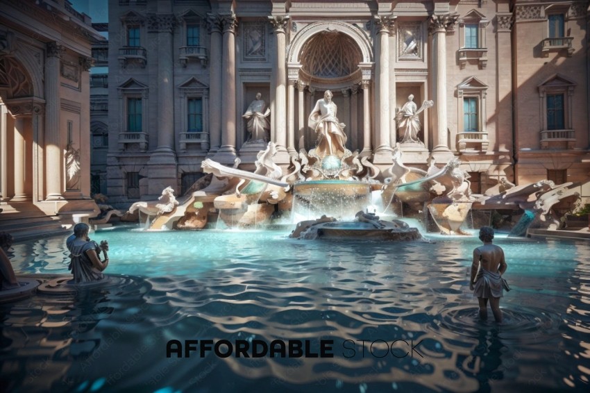 3D Rendered Historic Fountain