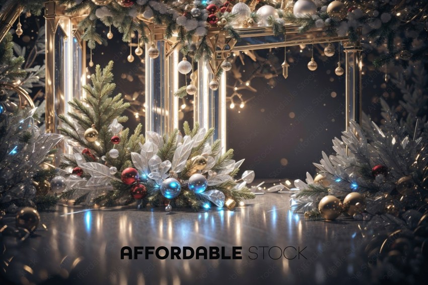 Elegant Christmas Decoration with Glistening Lights