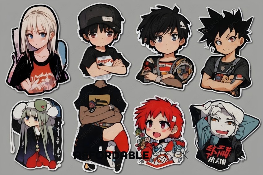 Anime Character Stickers Collection