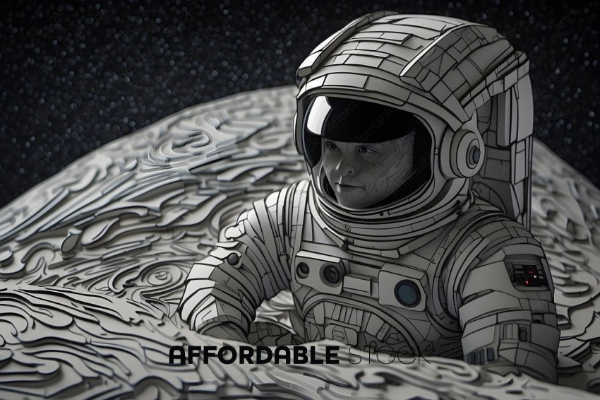 Astronaut on Lunar Surface Digital Art