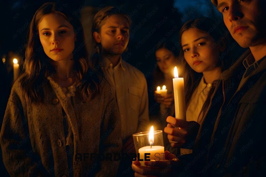 A group of people holding candles