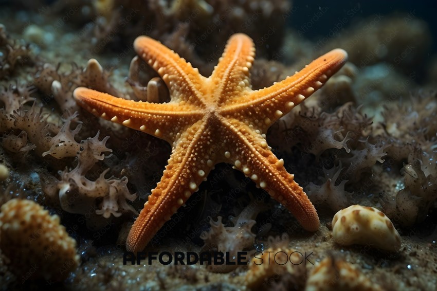 A close up of a starfish with a lot of detail