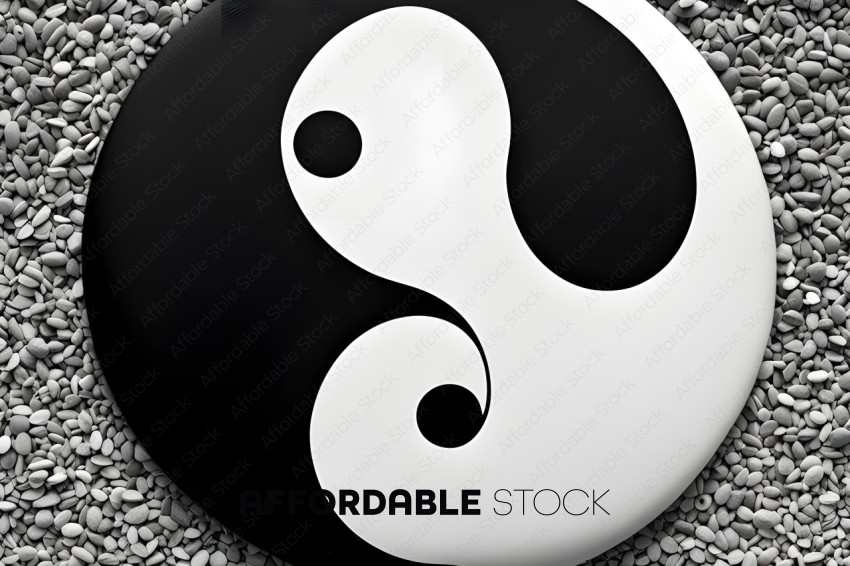 Yin and Yang Symbol on a Black and White Circle