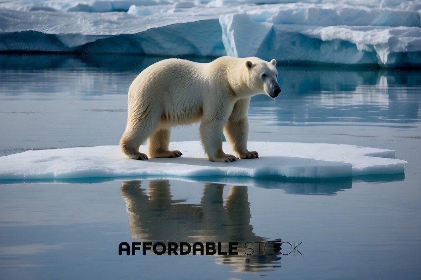 A polar bear standing on a piece of ice