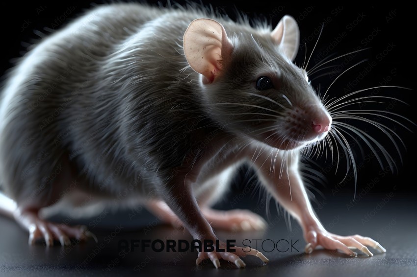 A mouse with long whiskers