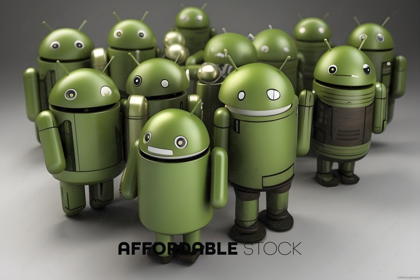 Green Android Figurines