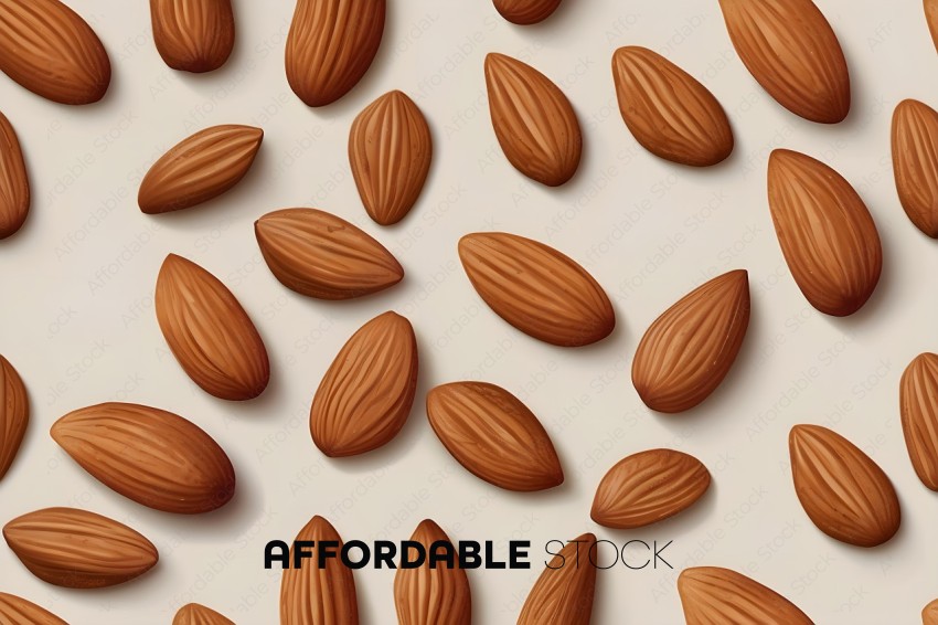 Brown Almonds in a Pattern