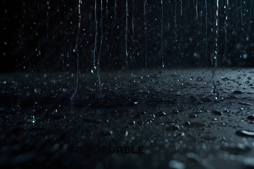 Raindrops on a dark surface