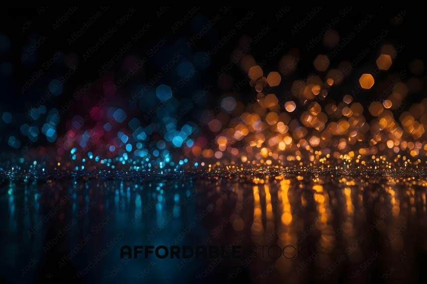 Reflection of lights on a shiny surface