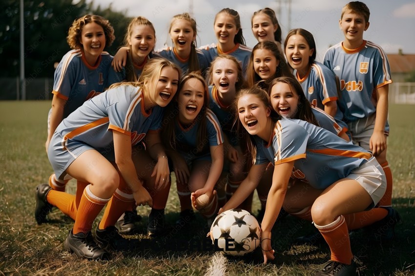 Soccer Team Poses for a Group Photo