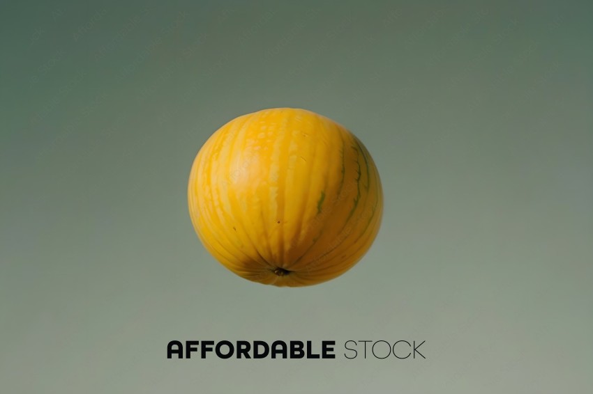 A yellow squash with a green stem