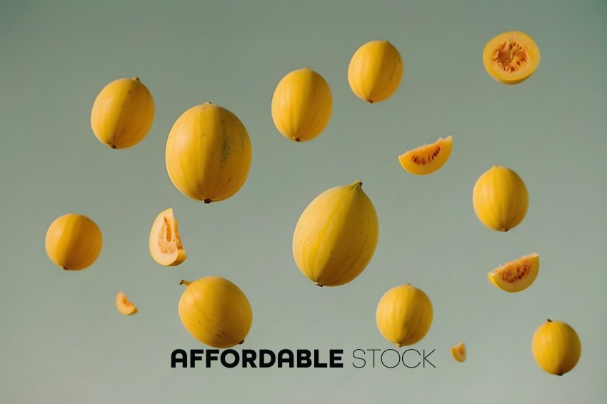 Yellow Fruit Flying Through the Air