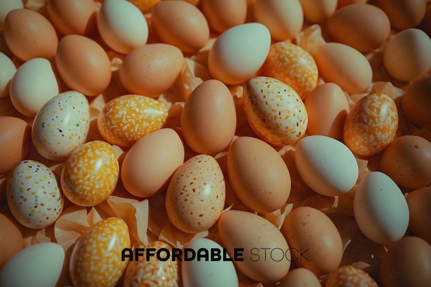 White and Yellow Eggs with Dots