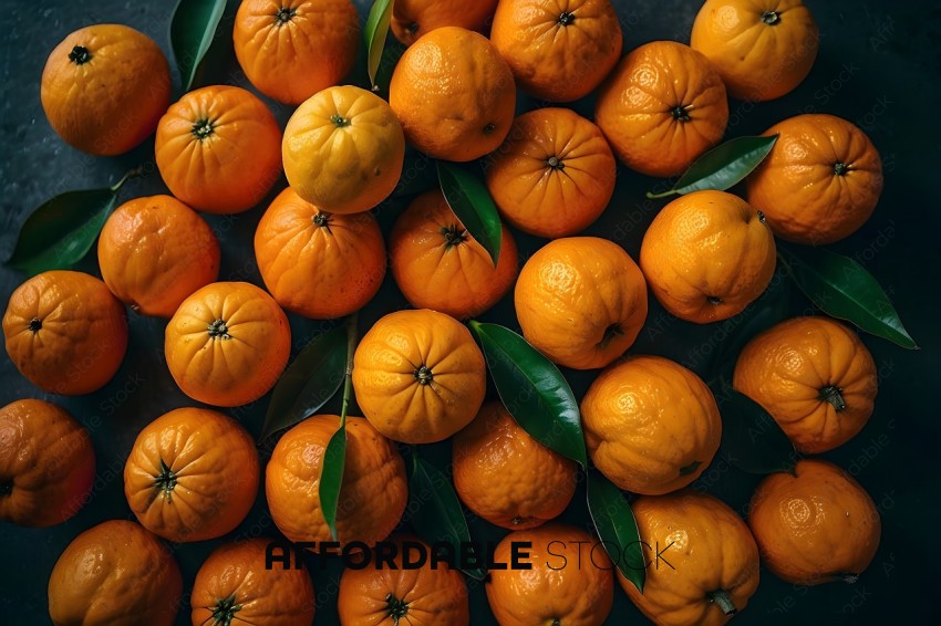 Oranges in a bunch