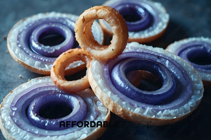 Onion Ring Sandwiches with Purple Onions