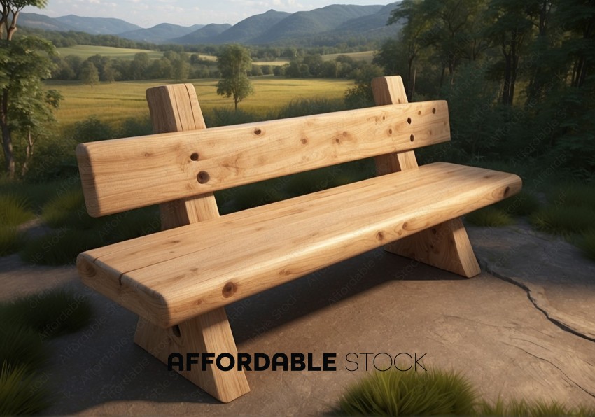 Wooden Bench in Natural Setting