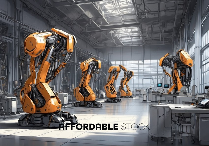 Industrial Automation Robots in Factory