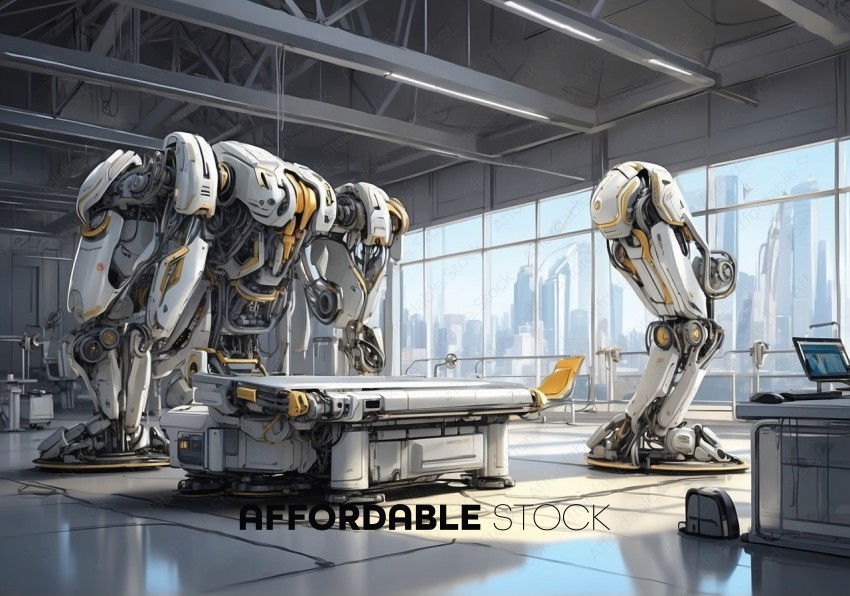 Advanced Robotics Technology in a Futuristic Lab