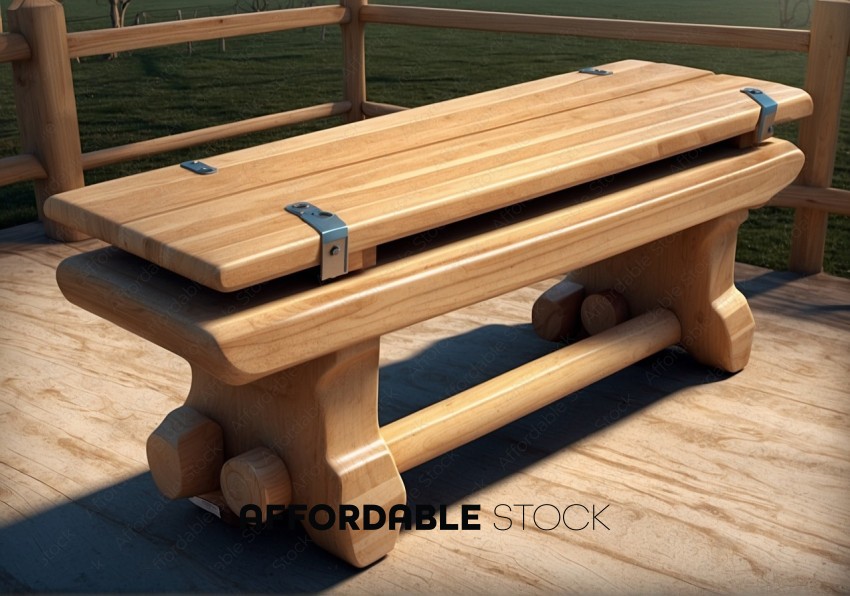 Wooden Park Bench Outdoors